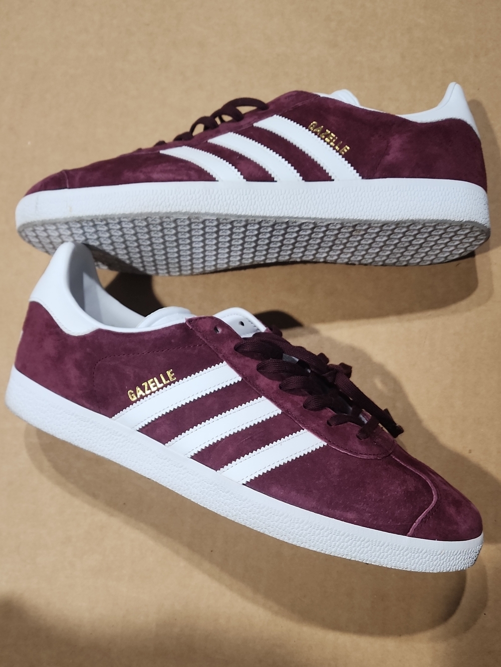 ADIDAS Gazelle Collegiate Burgundy White Men's shoes sz 11.5